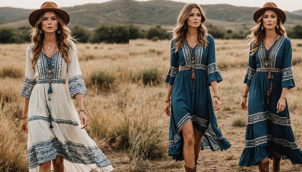 Elegant boho kleid: der perfekte mix aus stil und natürlichkeit